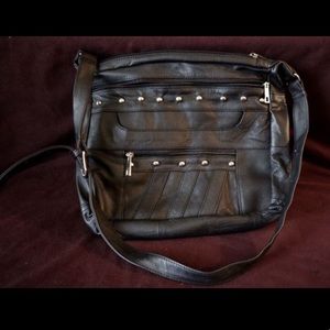 Black Concealed Carry Shoulder Strap Purse